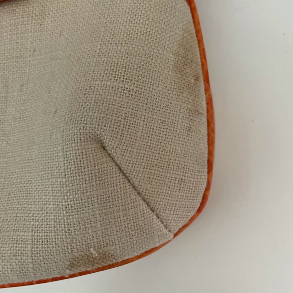 Ralph Lauren Shoulder/Hand Double
Handle Purse, Beige With Orange Faux Croc Trim - Picture 3 of 6